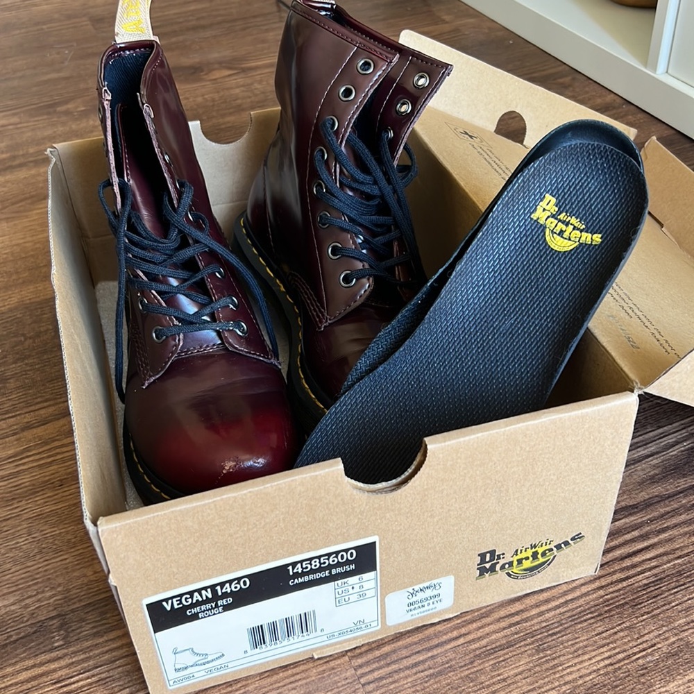 Ruby Red Vegan 1460 Dr. Martens
